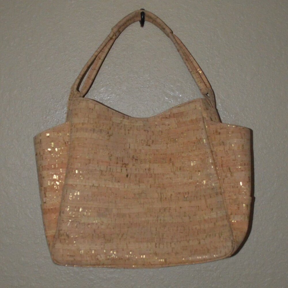 Lisa Barfield Large Cork Gold Detail Tote Shoulder Handbag